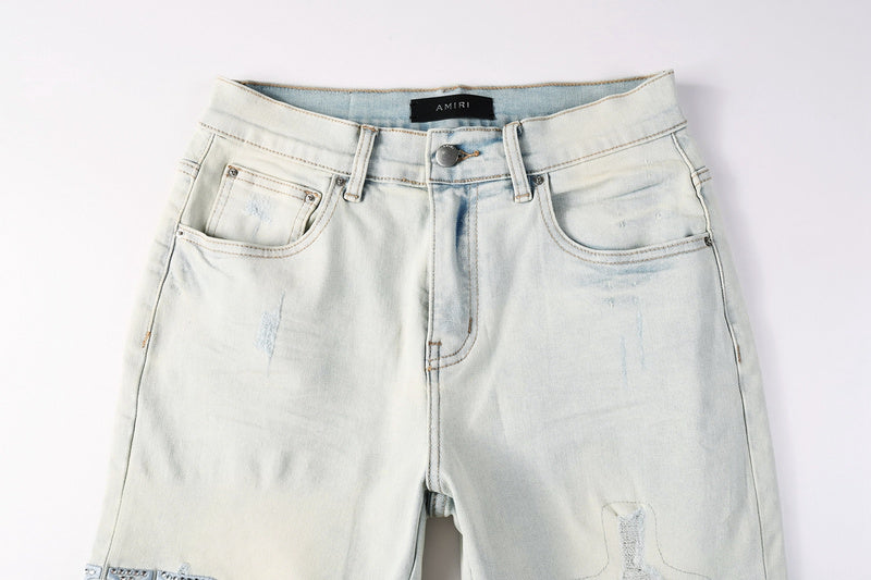 AMIRI Slim Fit Distressed Denim Shorts #6002