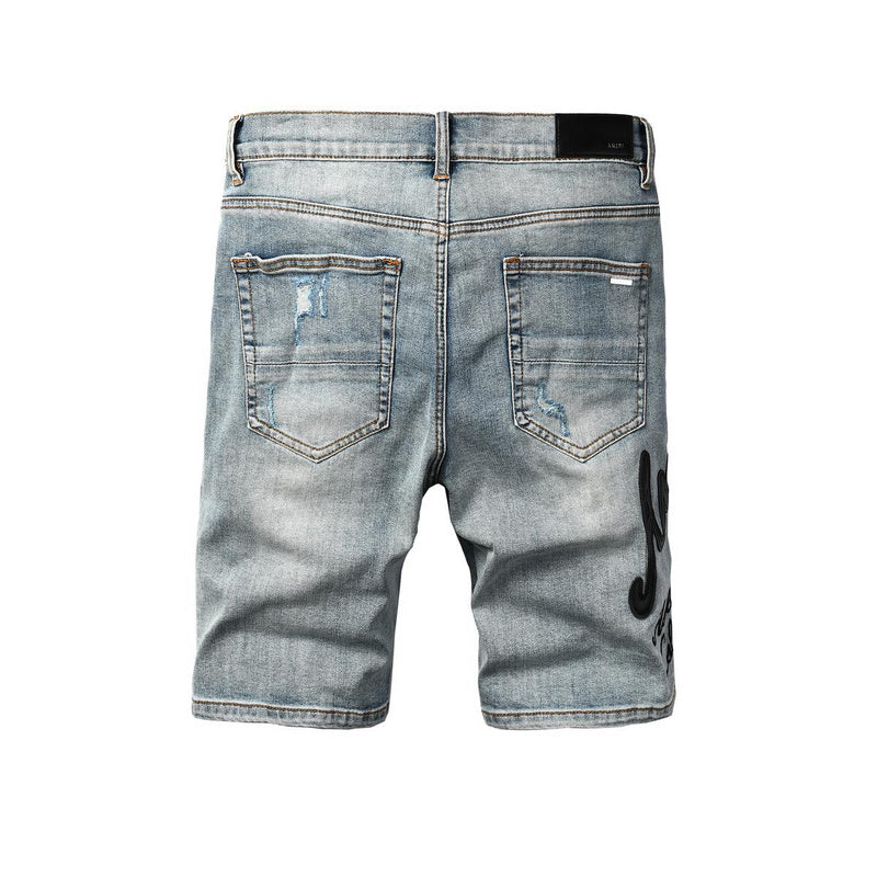 AMIRI Slim Fit Distressed Denim Shorts #6011