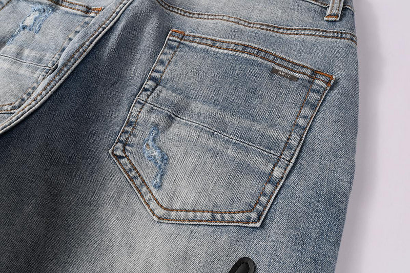 AMIRI Slim Fit Distressed Denim Shorts #6011