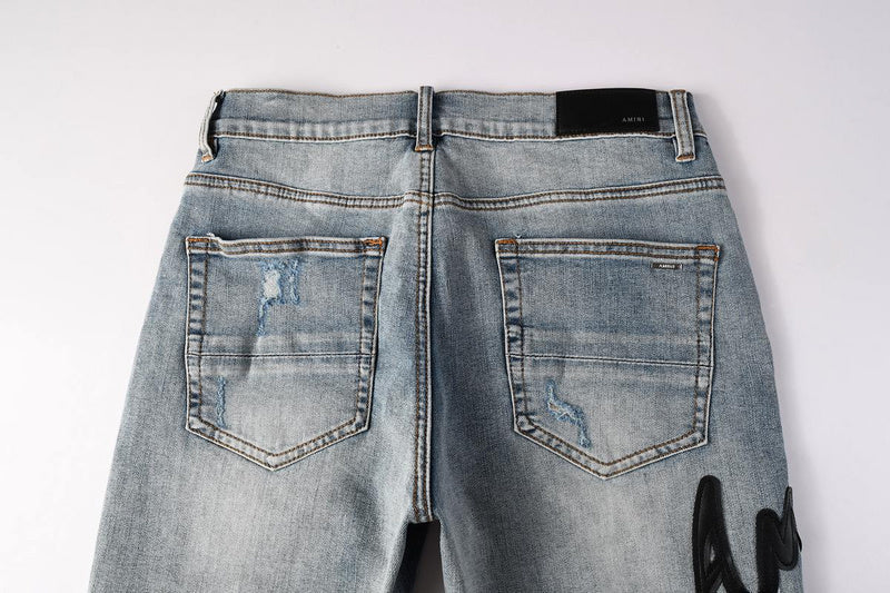 AMIRI Slim Fit Distressed Denim Shorts #6011