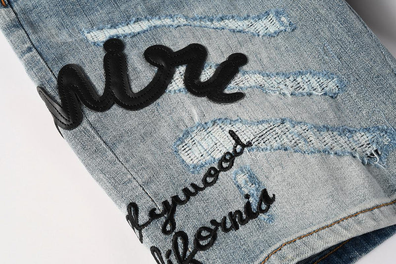 AMIRI Slim Fit Distressed Denim Shorts #6011