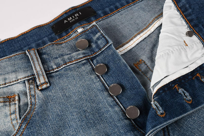 AMIRI Slim Fit Distressed Denim Shorts #6011