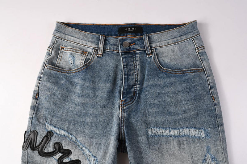 AMIRI Slim Fit Distressed Denim Shorts #6011