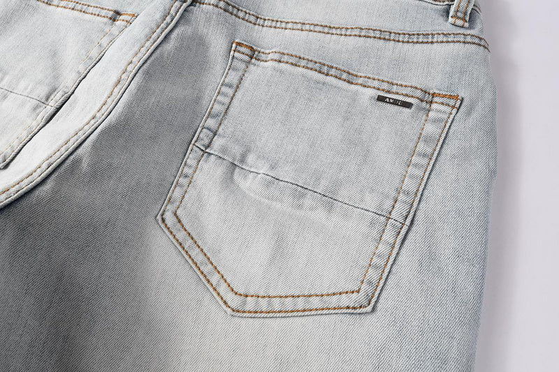 AMIRI Slim Fit Distressed Denim Shorts #6012