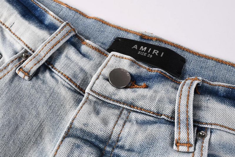 AMIRI Slim Fit Distressed Denim Shorts #6012