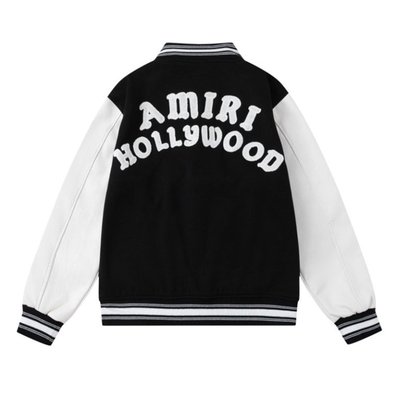 AMIRI Hollywood Bomber Jacket – Black Wool Blend