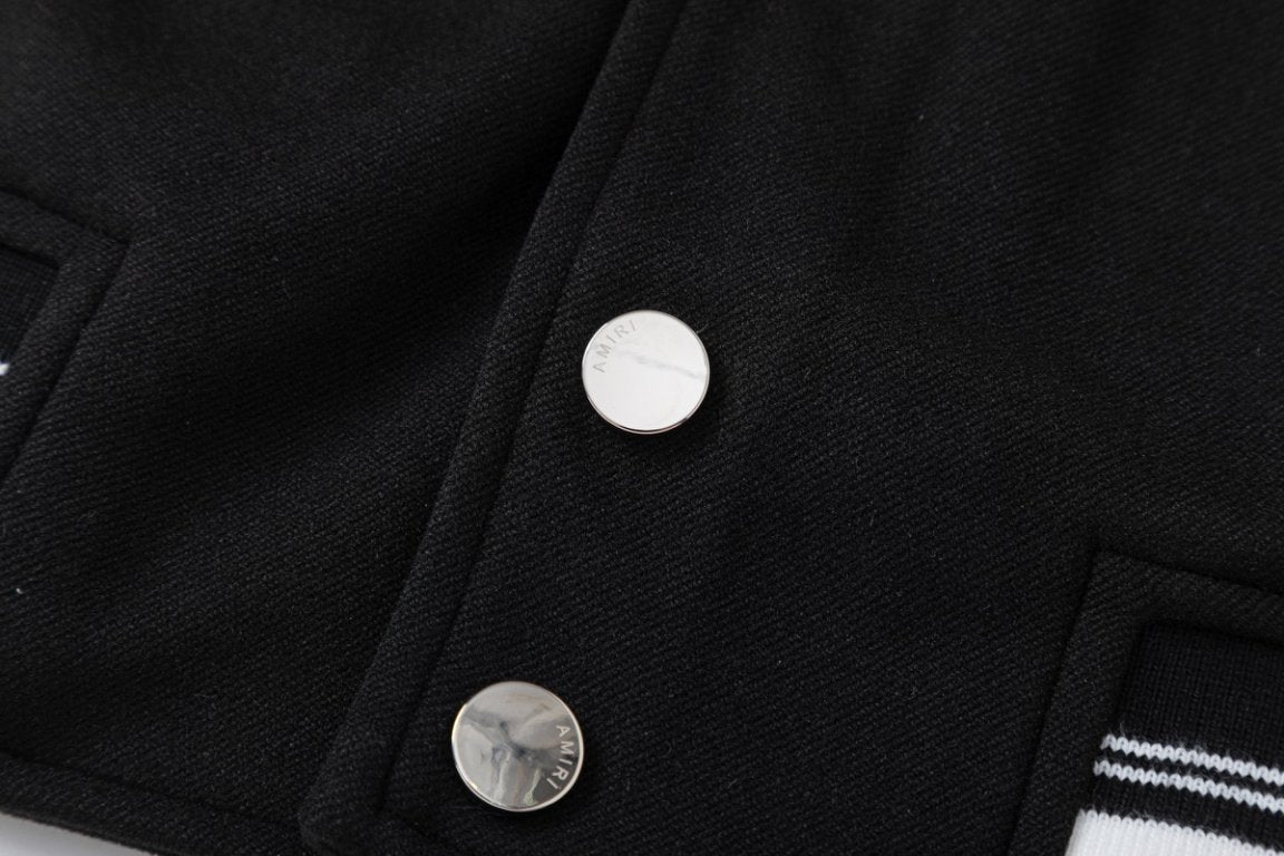 AMIRI Hollywood Bomber Jacket – Black Wool Blend