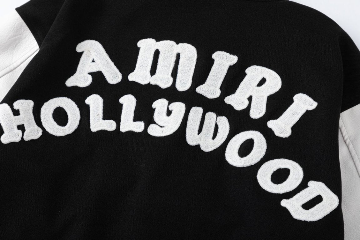AMIRI Hollywood Bomber Jacket – Black Wool Blend