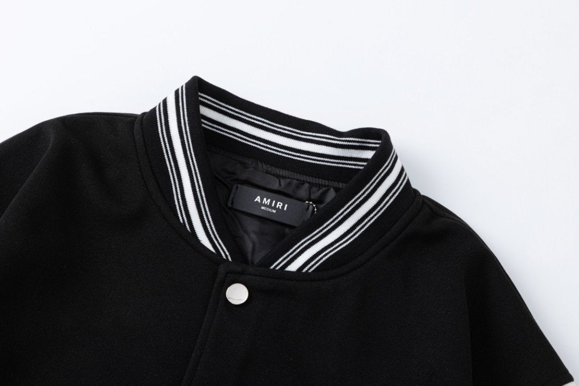 AMIRI Hollywood Bomber Jacket – Black Wool Blend