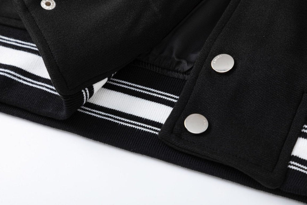 AMIRI Hollywood Bomber Jacket – Black Wool Blend