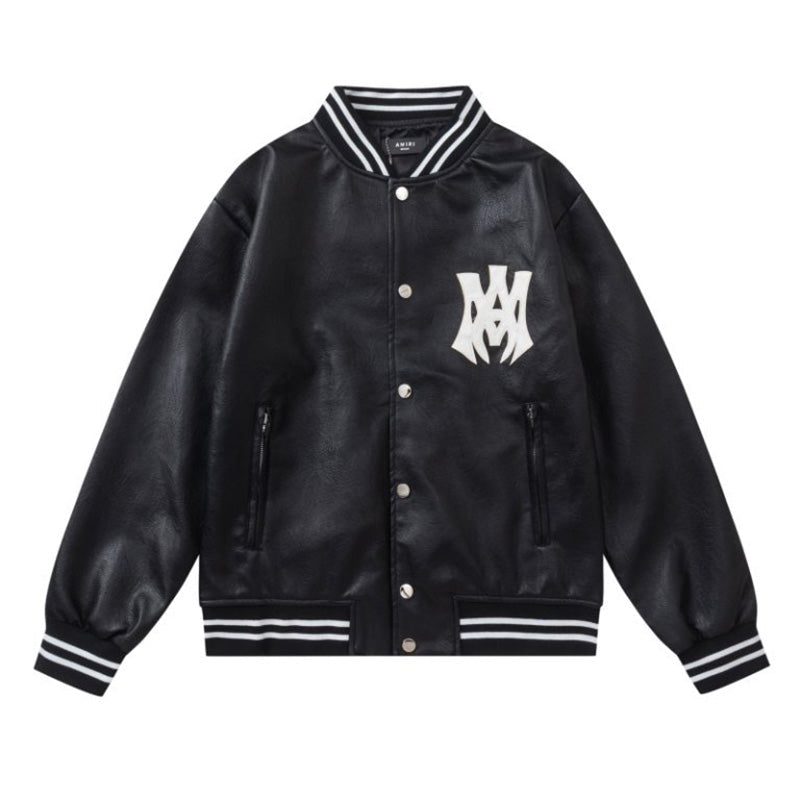 AMIRI MA Hollywood Bomber Jacket – Black Leather