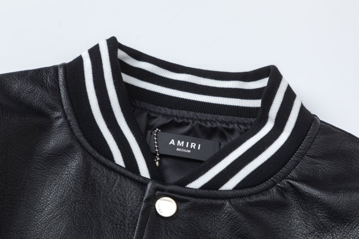AMIRI MA Hollywood Bomber Jacket – Black Leather