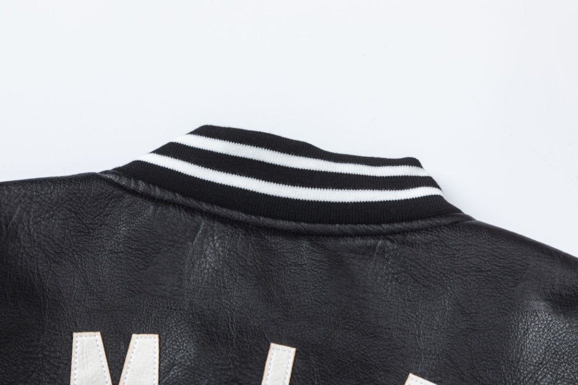 AMIRI MA Hollywood Bomber Jacket – Black Leather