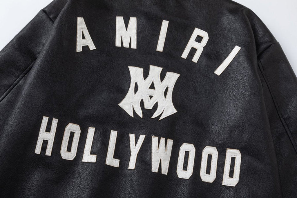 AMIRI MA Hollywood Bomber Jacket – Black Leather