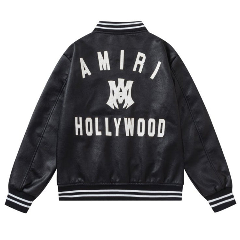 AMIRI MA Hollywood Bomber Jacket – Black Leather