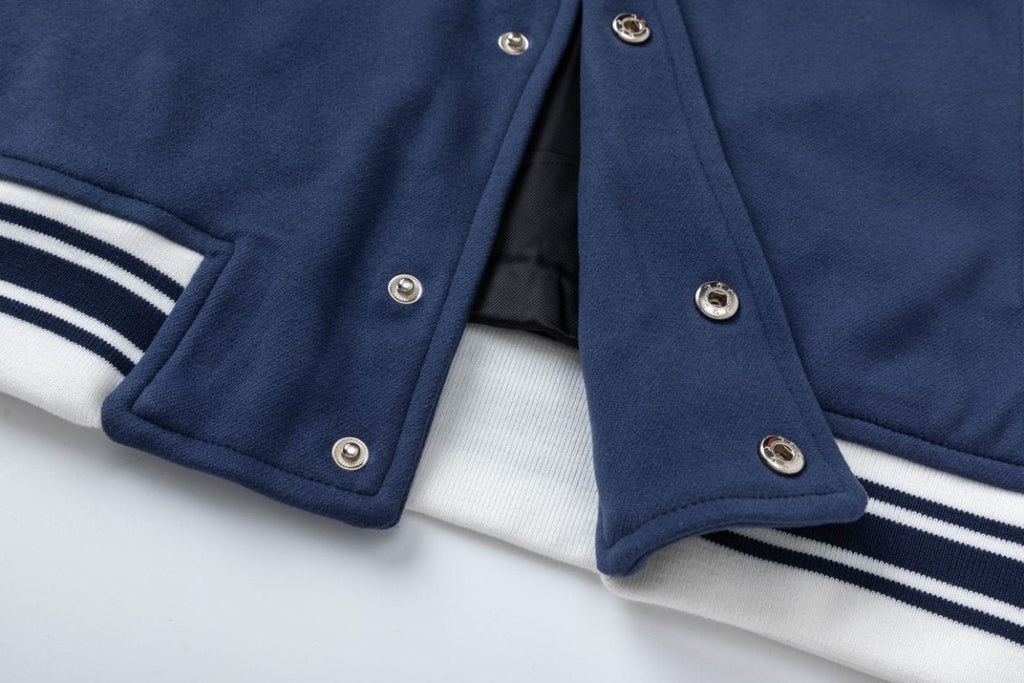 AMIRI Hollywood Bomber Jacket – Blue & Black Wool Blend
