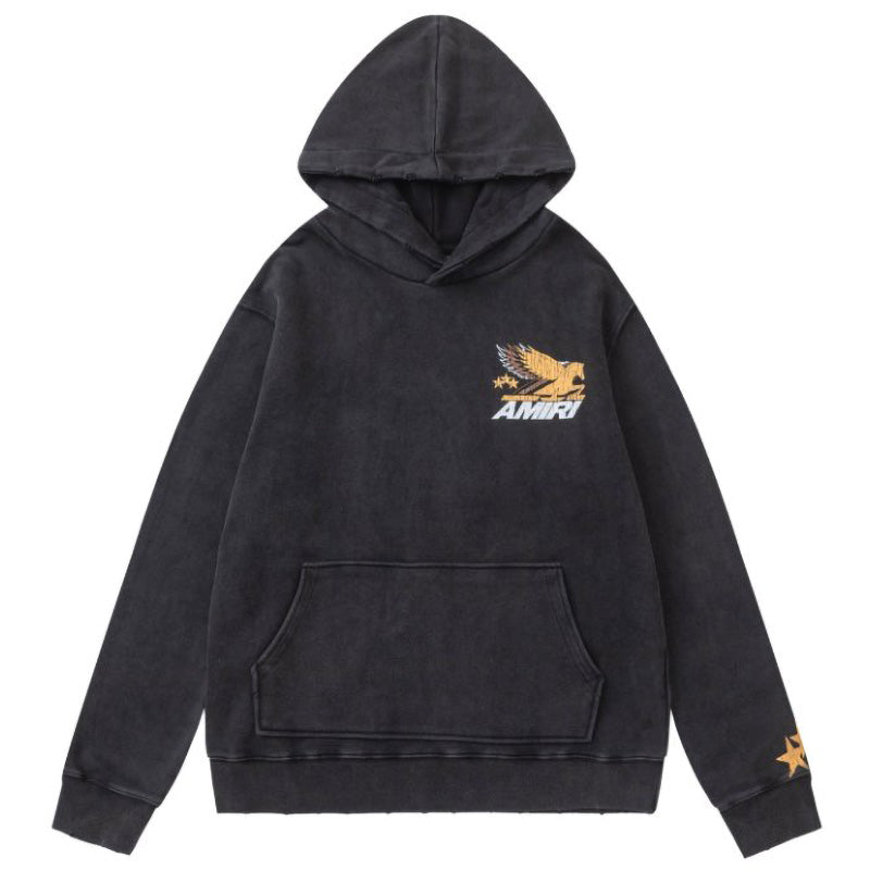 AMIRI Vintage Pegasus Cotton Hoodie – Black