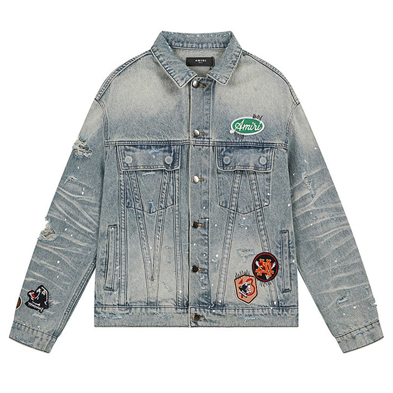 AMIRI Vintage Pegasus Jacket – 100% Cotton Indigo Blue