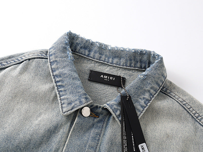AMIRI Vintage Pegasus Jacket – 100% Cotton Indigo Blue