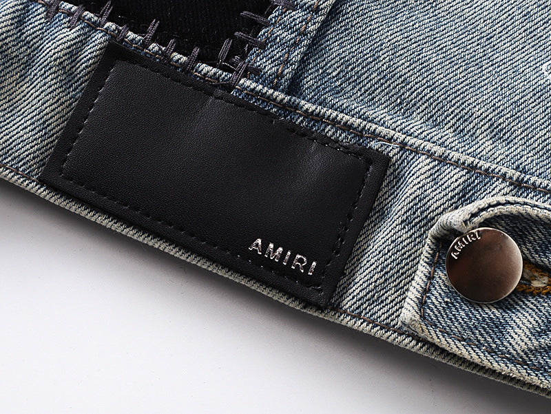 AMIRI Vintage Pegasus Jacket – 100% Cotton Indigo Blue