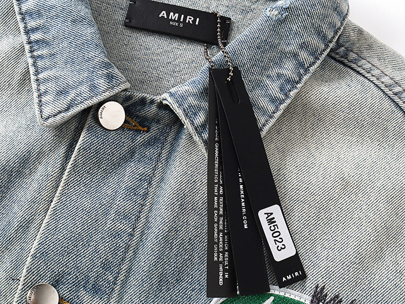 AMIRI Vintage Pegasus Jacket – 100% Cotton Indigo Blue