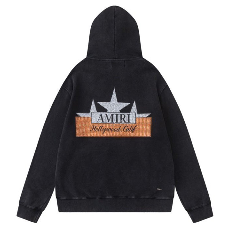 AMIRI Vintage Crystal Star Cotton Hoodie