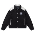 AMIRI Varsity Logo-Embroidered Leather Jacket – Black