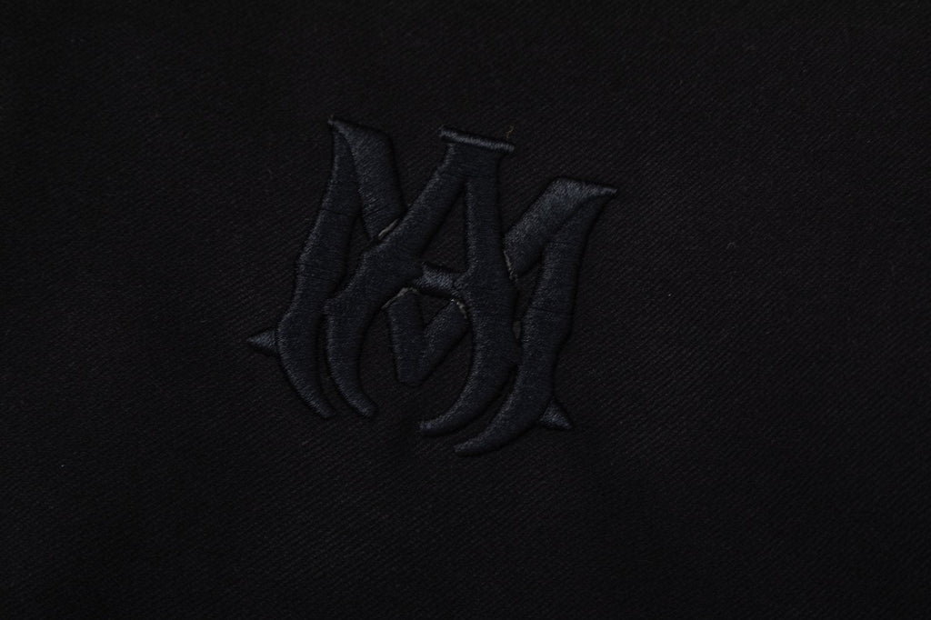 AMIRI Varsity Logo-Embroidered Leather Jacket – Black