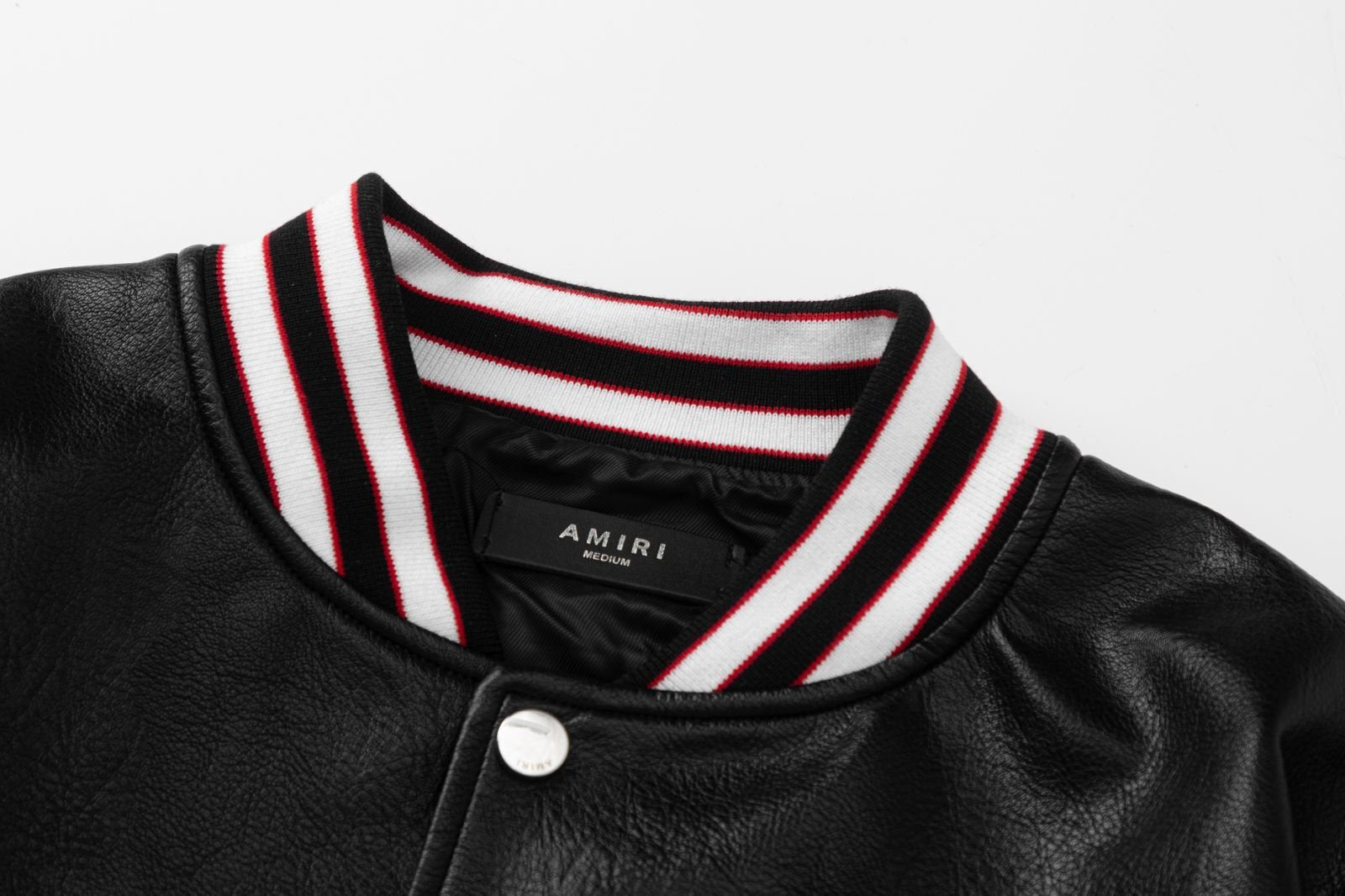 AMIRI Club Leather Varsity Jacket – Black