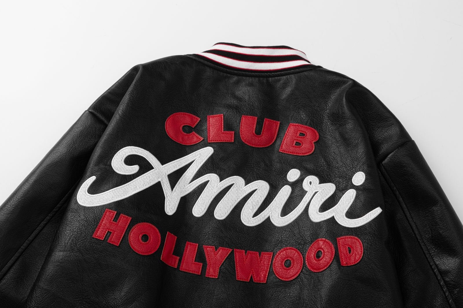 AMIRI Club Leather Varsity Jacket – Black