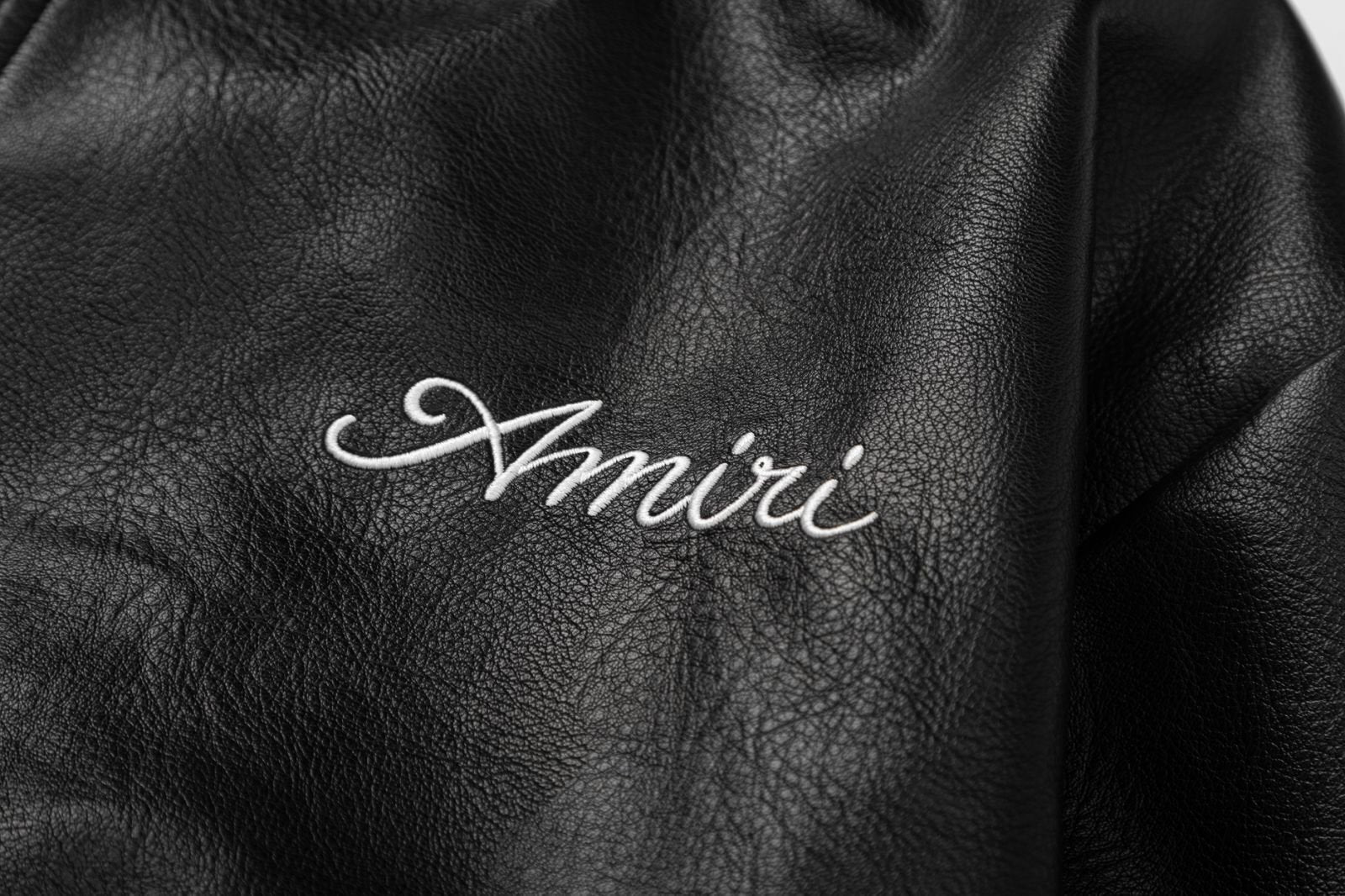 AMIRI Club Leather Varsity Jacket – Black