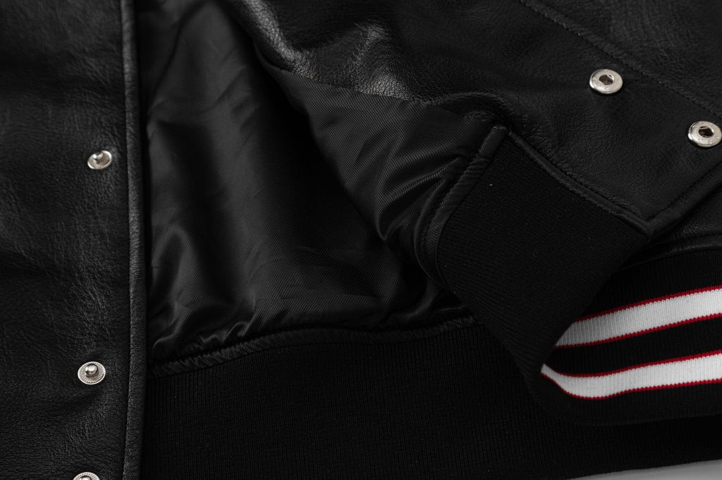 AMIRI Club Leather Varsity Jacket – Black