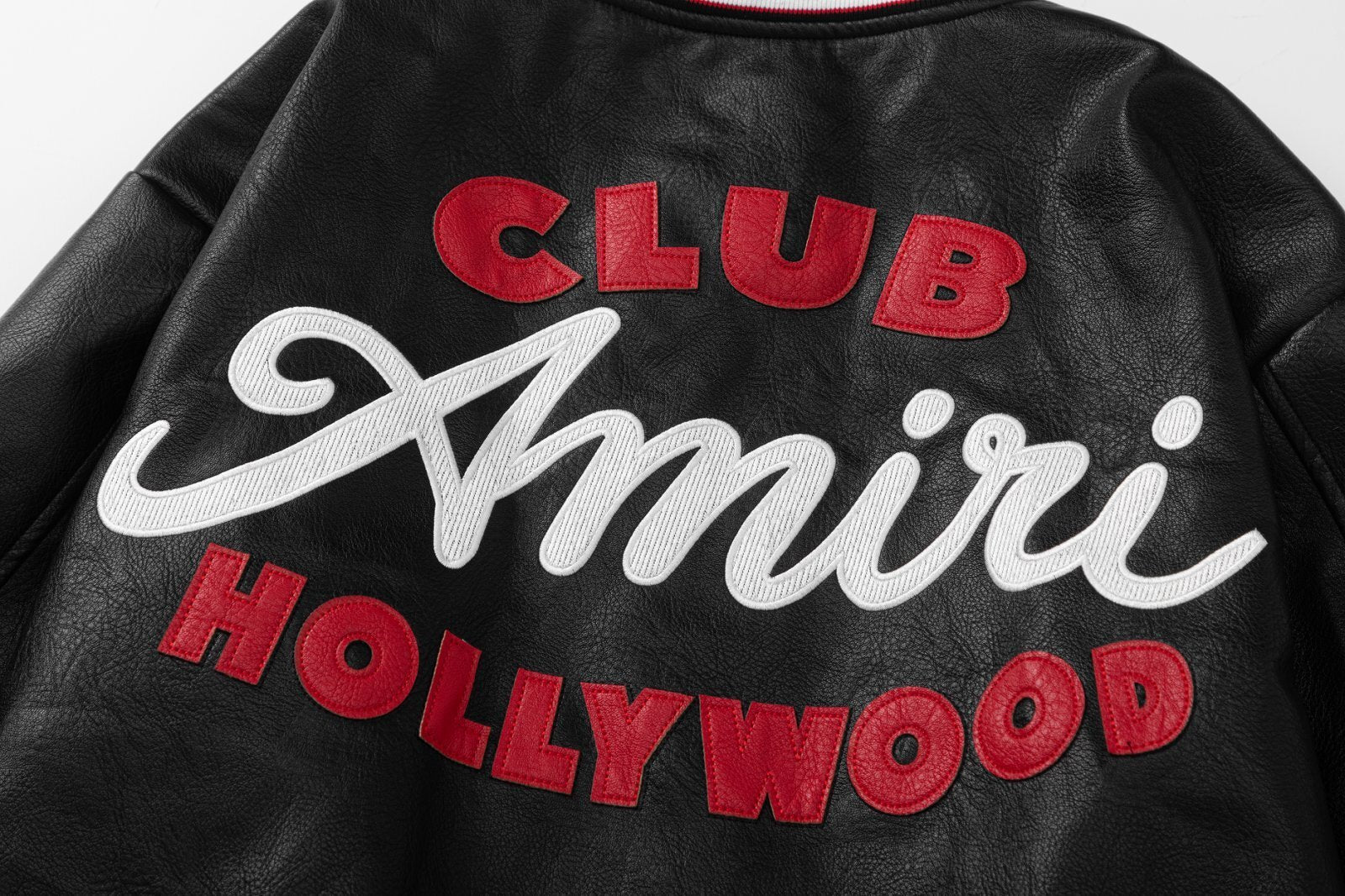 AMIRI Club Leather Varsity Jacket – Black