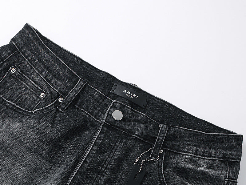 AMIRI Denim Shorts MR-AM605 | Slim Fit Destroyed Denim