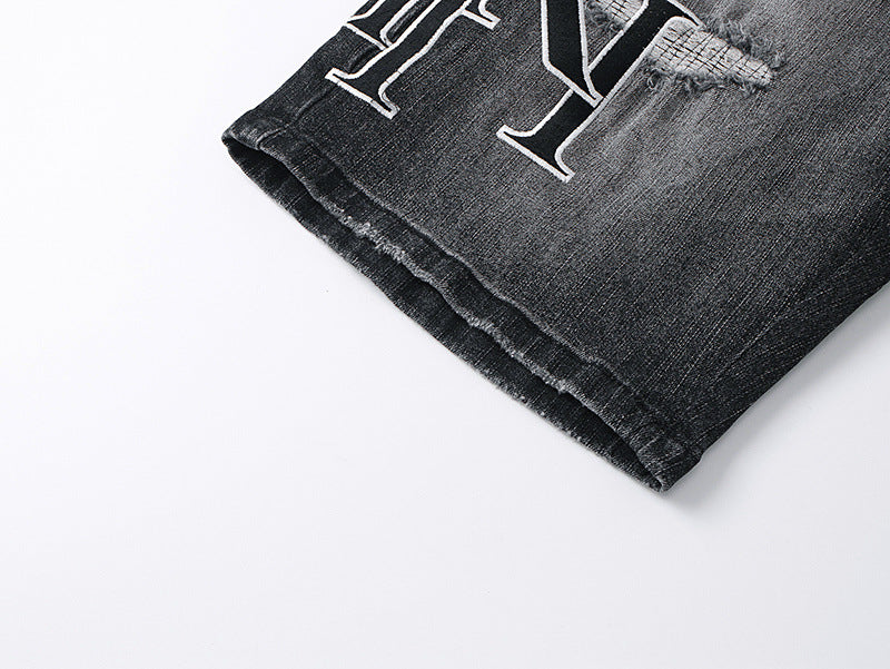 AMIRI Denim Shorts MR-AM605 | Slim Fit Destroyed Denim