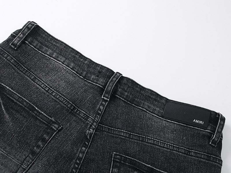 AMIRI Denim Shorts MR-AM605 | Slim Fit Destroyed Denim