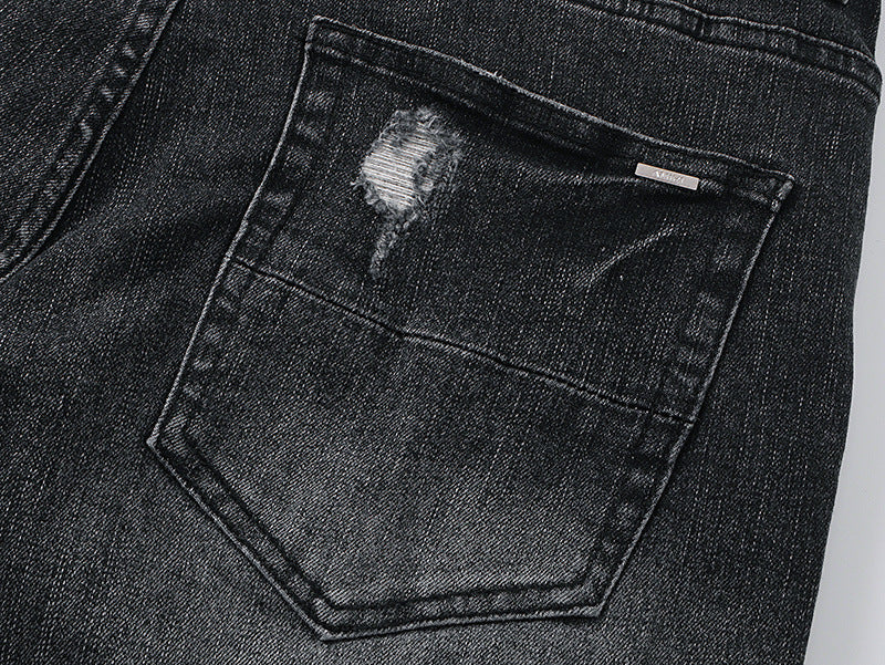 AMIRI Denim Shorts MR-AM605 | Slim Fit Destroyed Denim