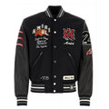 AMIRI Appliquéd Embroidered Varsity Jacket – Leather Sleeves (Black)