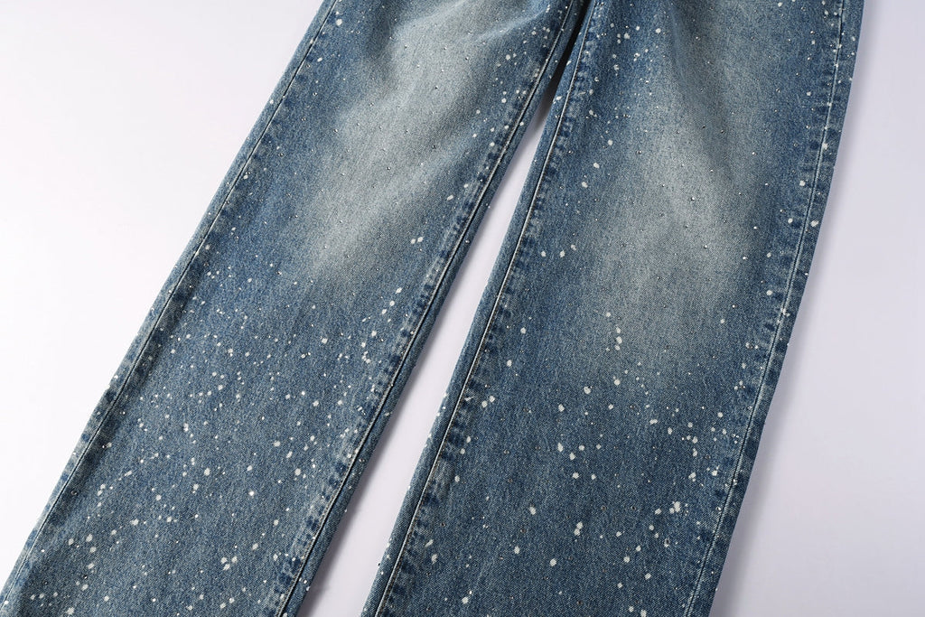 Purple Brand Crystal Diamond Jeans #9126