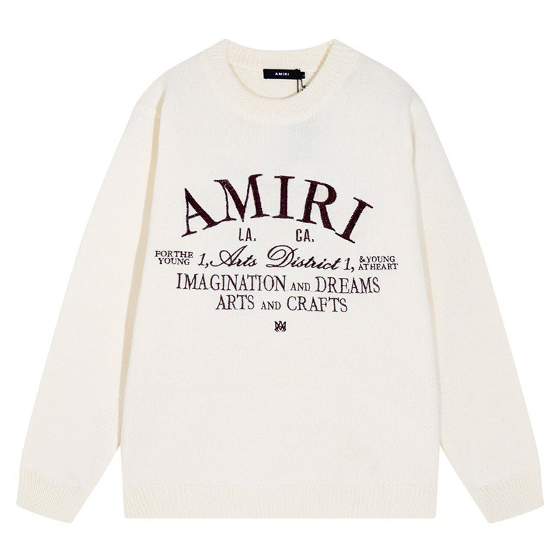 AMIRI Logo Knitted Sweater – Black & Apricot