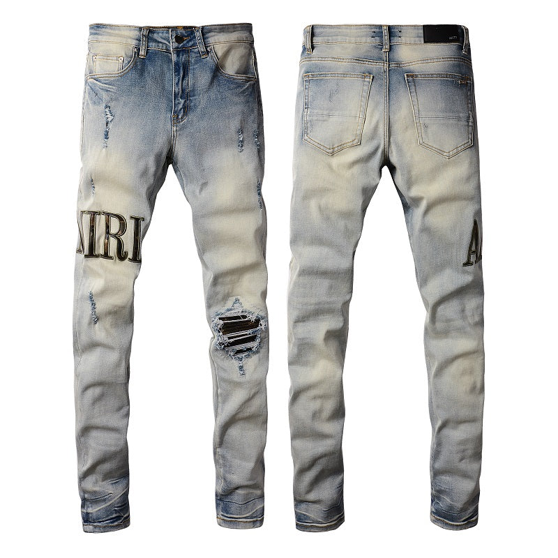 AMIRI Jeans #878 – Slim Fit Distressed Denim