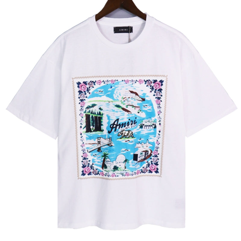 AMIRI Eden Rock Logo-Print Cotton Jersey T-Shirt | White & Black