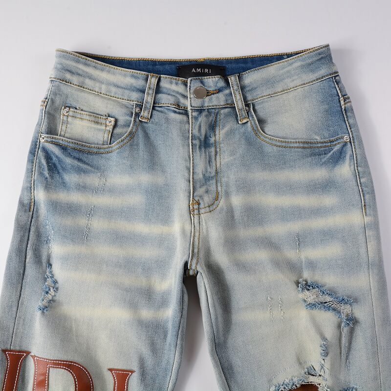 AMIRI Jeans #840 – Slim Fit Distressed Denim