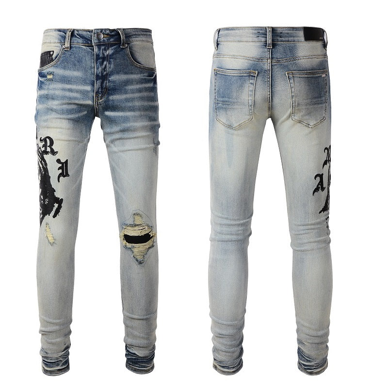 AMIRI Jeans #882 – Slim Fit Distressed Denim
