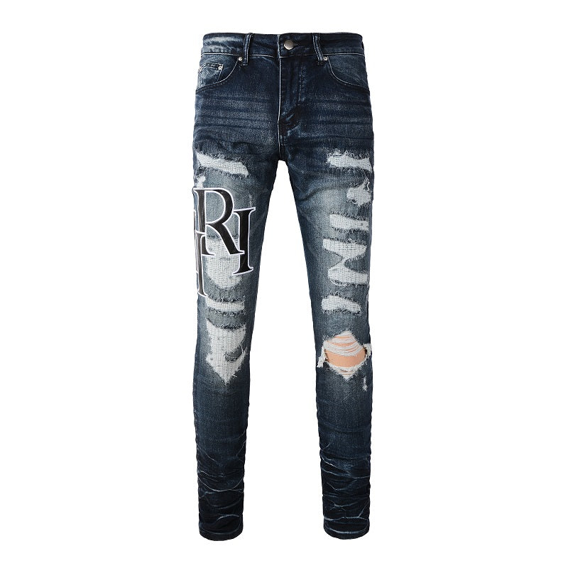 AMIRI Slim Fit Patchwork Distressed Jeans #1324