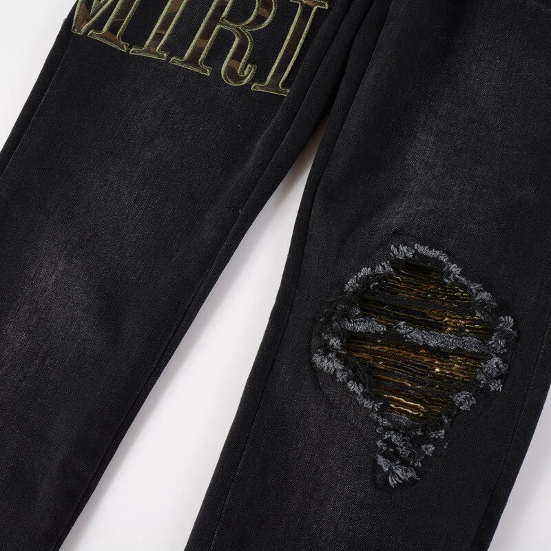 AMIRI Jeans #872 – Slim Fit Distressed Denim