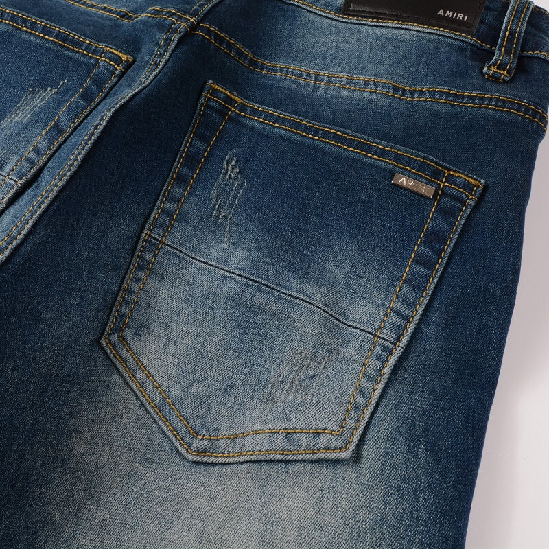 AMIRI Jeans #838 – Slim Fit Distressed Denim