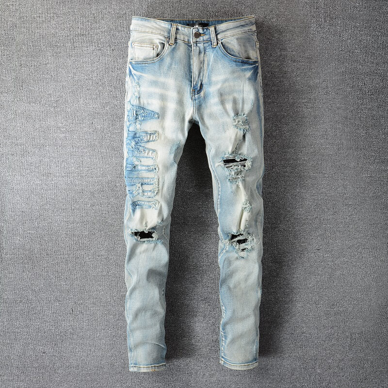 AMIRI Jeans #697 – Slim Fit Distressed Denim