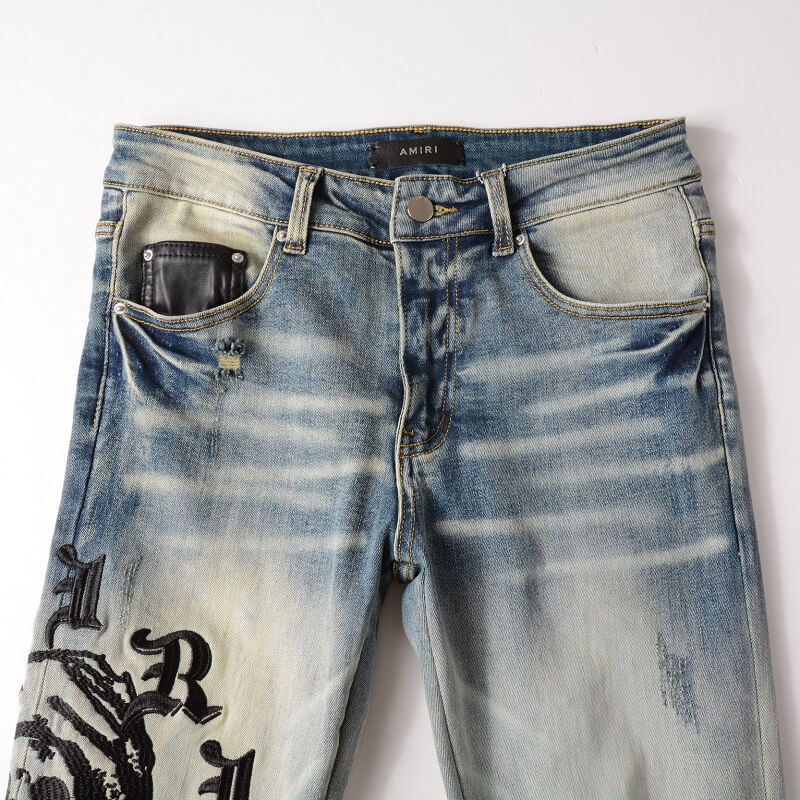 AMIRI Jeans #882 – Slim Fit Distressed Denim