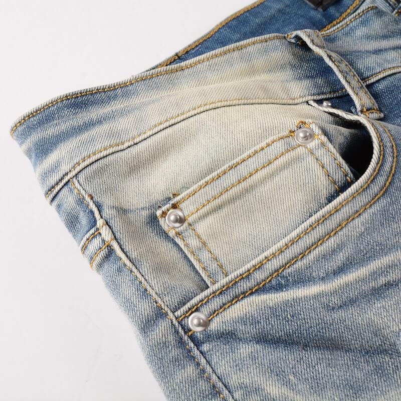 AMIRI Jeans #878 – Slim Fit Distressed Denim
